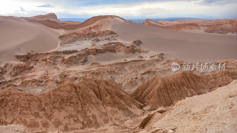 美丽的山谷de la Luna，阿塔卡马沙漠，智利高角度视图